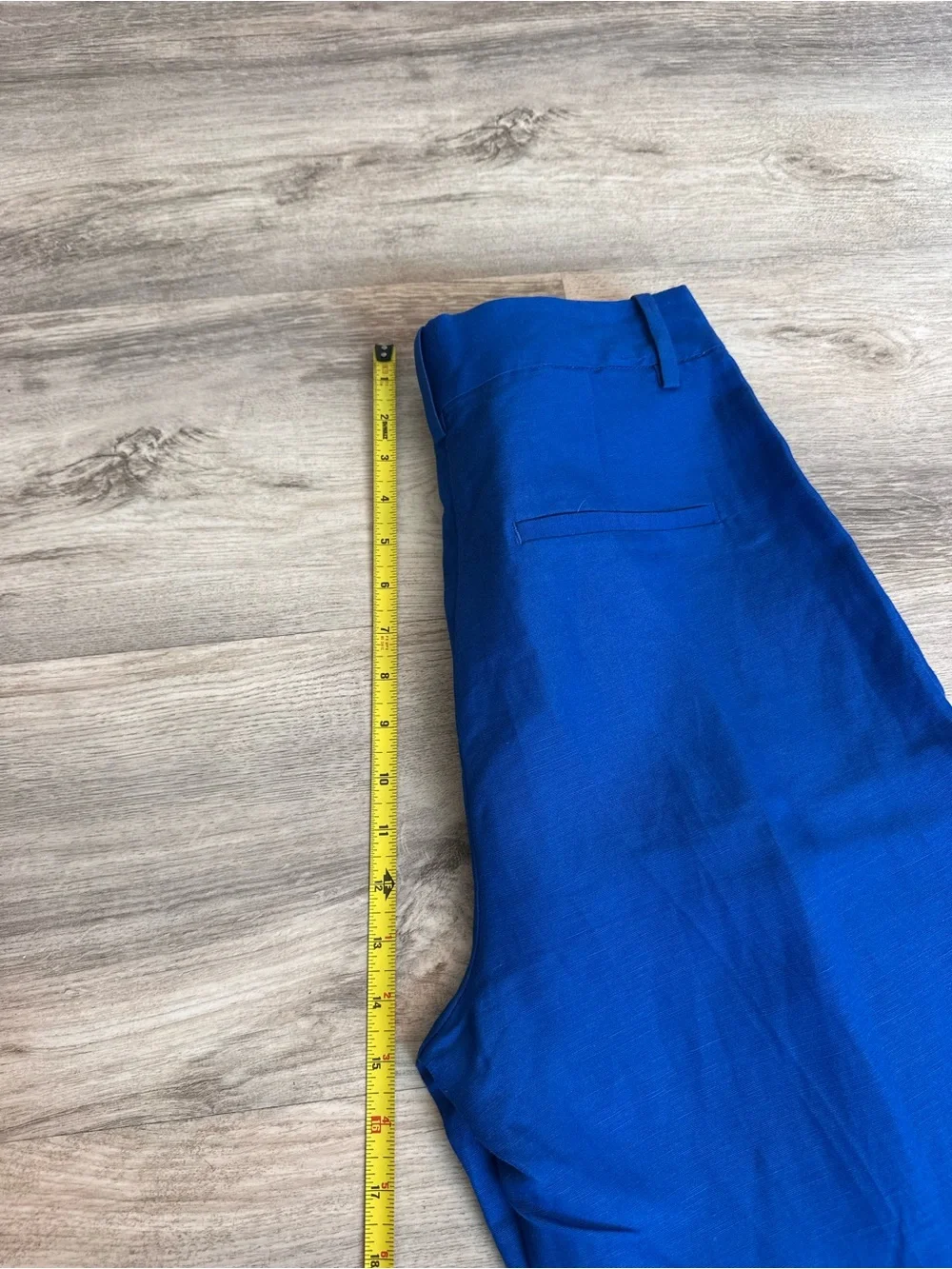 H&M Linen Blend Cobalt Blue High Rise Wide Leg Pants Size 4 NWT